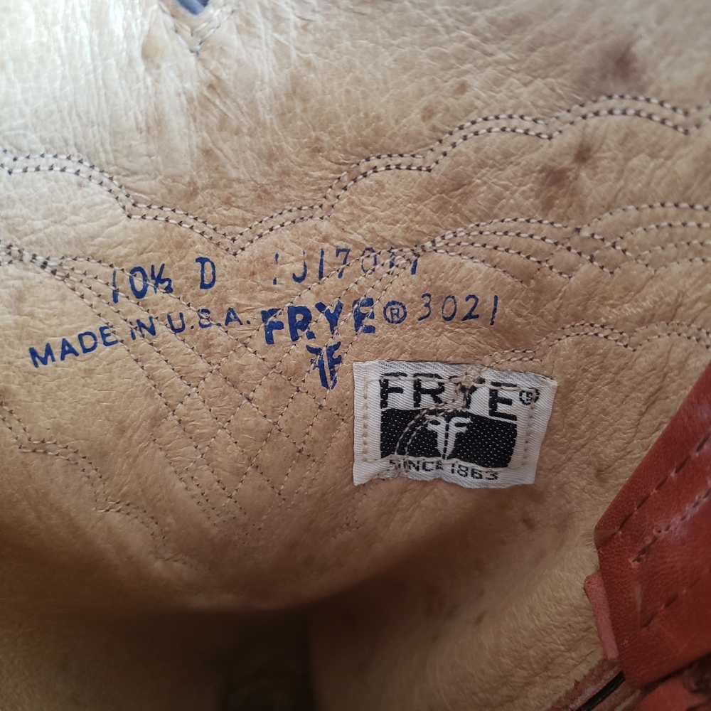 Frye Chestnut Brown Leather Western Pull-On Boots - Picture 3 of 15